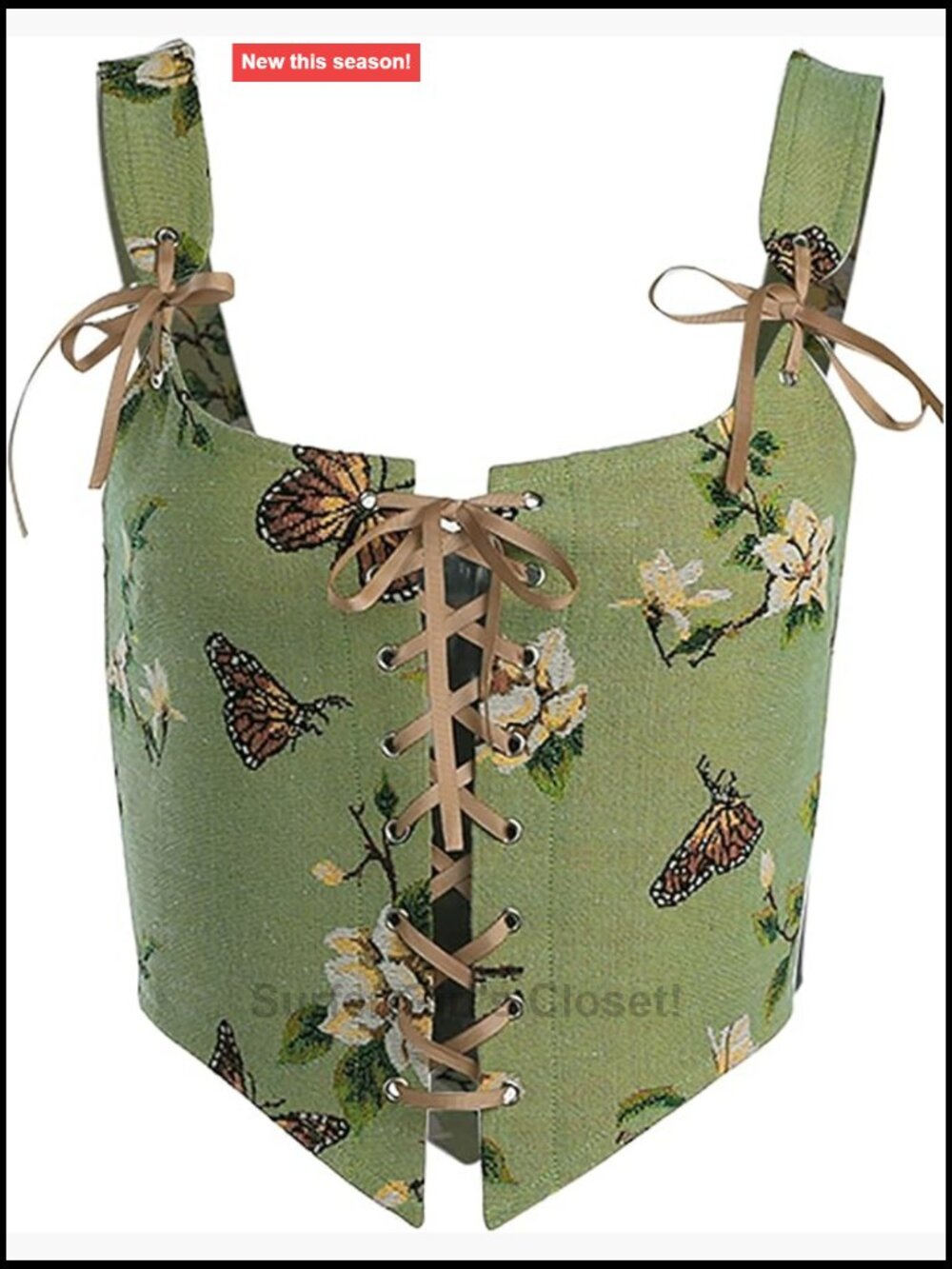 Women's Vintage Floral Lace-Up Corset Bustier Shapewear Top